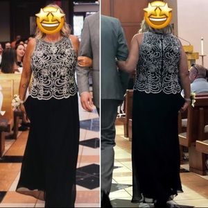 J Kara Beaded Gown and Scarf